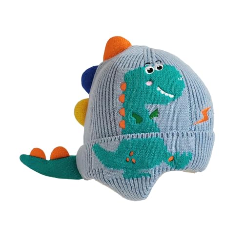 Bonnet enfant dinosaure tricoté pour protéger les oreilles lors des sorties d'école en hiver