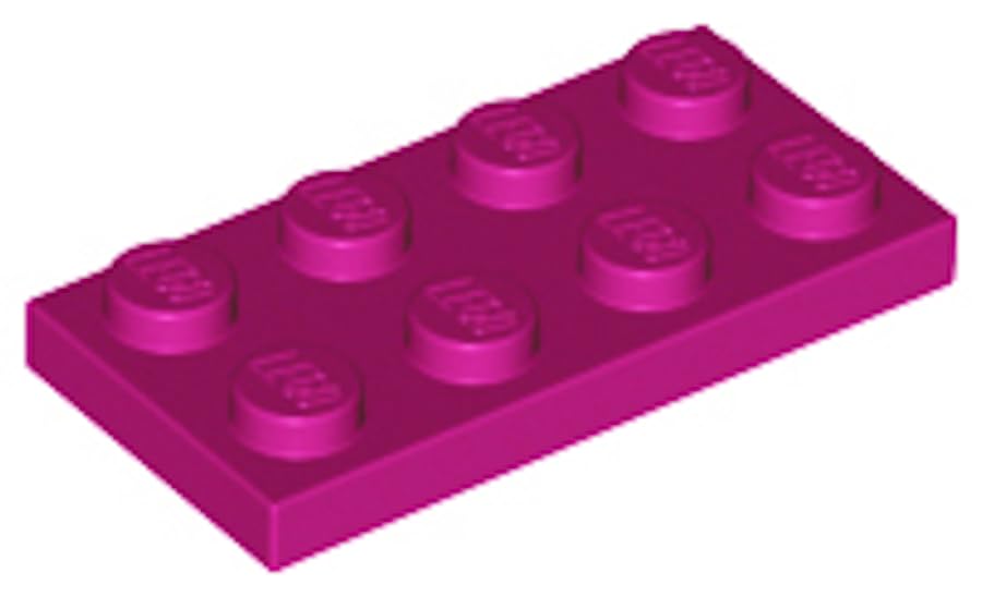 LEGO Construction Plate 2x4, Part 3020 (Magenta, 10, Bricks) — image 1