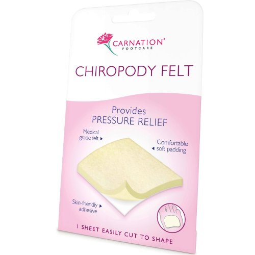 CARNATION, Carnation Chiropody Felt Adhesive Large,Carnation Chirop Felt Lg 10x22,hypoallergenic Adhesive Formulated for Sensitive Skin.