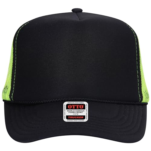 Image of OTTO Polyester Foam Front 5 Panel High Crown Mesh Back Trucker Hats in 97, Bulk, Wholesale