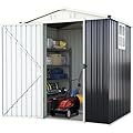 Quictent 6X4 FT Metal Storage Shed, Lockable Outdoor Garden Shed Waterproof Shed for Bike Storage, Tool Storage, Temporary Storage with Combination Lock