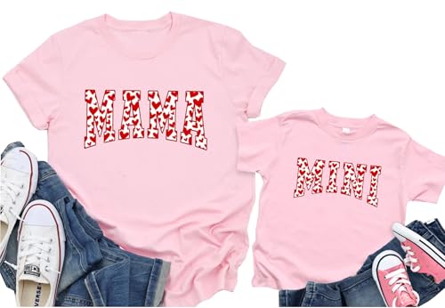 Mommy and Me Valentine's Day Shirt/Mama & Mini Family Matching Valentines T-Shirts/Heart Graphic Tees for Valentines2