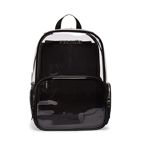 Steve Madden Women's Clear Backpack with Tech Pouch, Black, One Size2