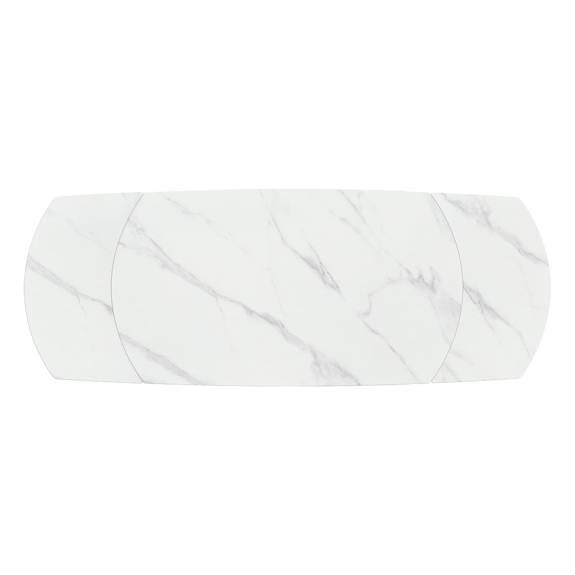 PAZZO DESIGN Table Extensible Oval James, Plateau en Céramique, Pieds en Métal, Blanc Statuaire, Cuisine, Séjour, 160 x 90 x h76,5 cm - id_2363