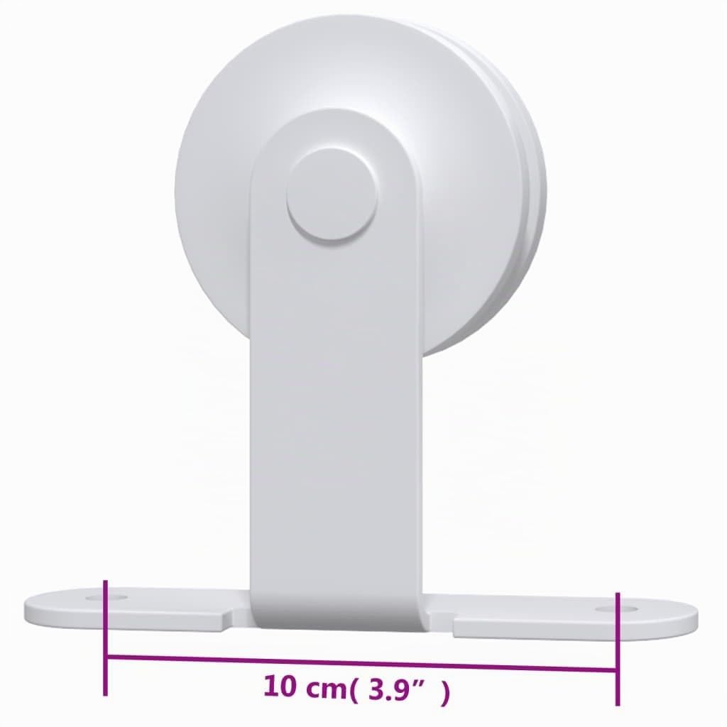 vidaXL Kit de Quincaillerie de Porte Coulissante Porte de Grange Porte d'Intérieur Système de Porte Coulissante 183 cm Acier Blanc