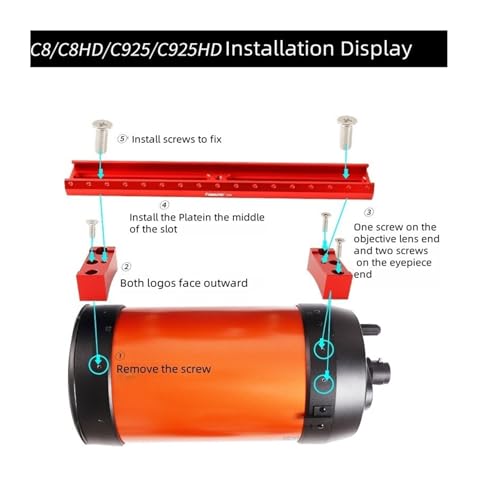 Placa de alcance guía con ajuste firme para tubos ópticos Celestron 8SE y C8 5