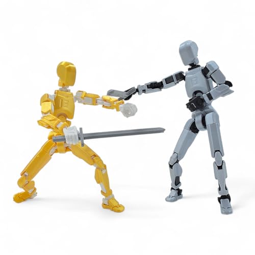 Image of Dummy13 Fully Articulated Action Figure | 3D Printed Robot Assembly Kit | 5.4 Inch Tall Poseable Toy | Dynamic Poses | DIY Collectible Model | Made in India (Warrior Combo)