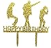 CaJaCa Happy Birthday Gold Cake Topper MJ Birthday Party (Gold)