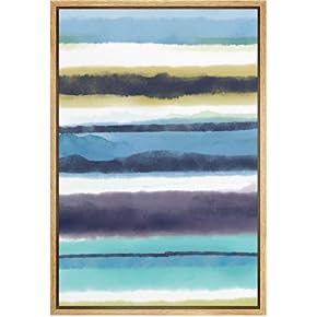 SIGNWIN Framed Canvas Wall Art Blue, Navy, White,...
