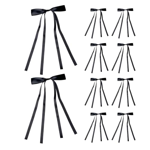 Pinzas para el pelo de cinta, pinzas para el pelo para mujer, pinzas para el pelo, 10 pinzas de lazo sedosas, accesorios para el cabello largo, antideslizantes, elegantes lazos de satén para cabello