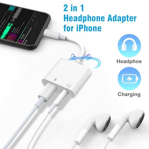 Loydia [Apple MFi Certified] Headphone Adapter for iPhone/iPad, Lightning to 3.5mm Headphone Jack adapter, 2-in-1 Charger and 3.5mm Aux Audio Converter Adapter for iPhone 14/13/12/11/XS/XR/X/8/iPad - Image 4