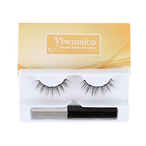 Yiwamica Magnetic Eyeliner and Magnetic Eyelashes Kit No Glue False Lashes