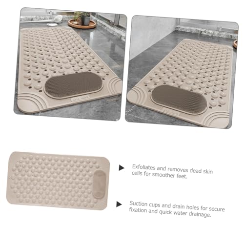 Alfombrilla de ducha beige antideslizante para el baño familiar 3