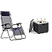 Amazon Basics Silla Gravedad Cero, Azul + Keter Ice Cube Mesa Nevera para Jardín, Grafito