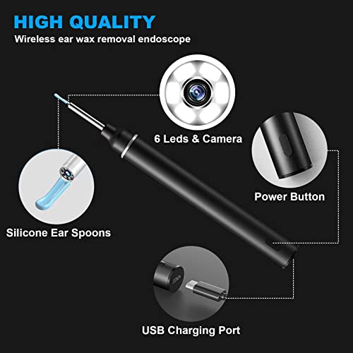 image for Jkevow Ear Camera Ear Wax Removal Kit,Earwax Remover Tool with 8 Pcs E