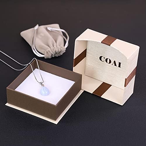 COAI Women's Semi Precious Stone Teardrop Waterdrop Pendant Necklace