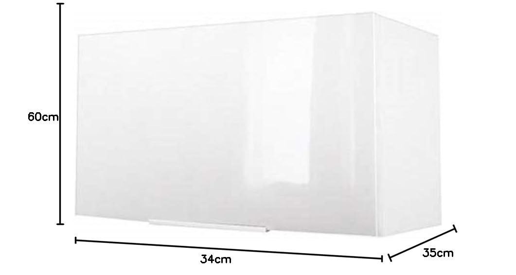 CABINET CH6HB - Armario estilo capucha, alto brillo, dimensiones: 60 x 34 x 35 cm, color: blanco