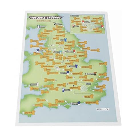 92 Club Football Grounds 22-23 Season - Collect and Scratch Off Travel Map - Maps International - 29 x 42cm Cover
