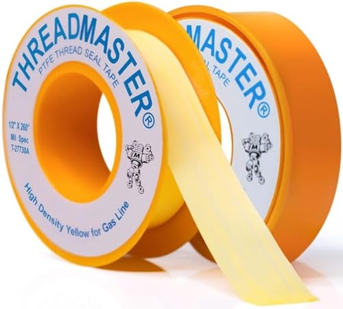 TAPEWELL Yellow Gas Teflon Tape, Pipe Thread Sealant, 260