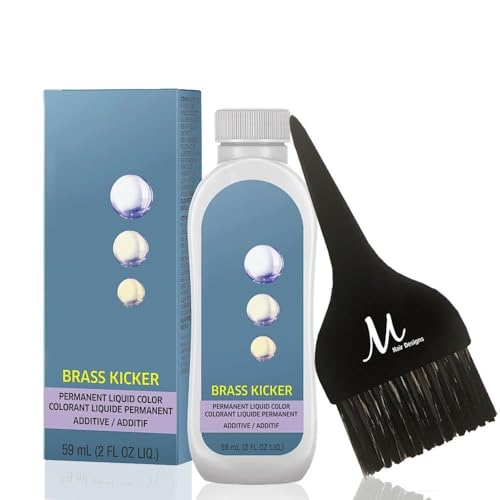 Blondor Brass Kicker /86 Liquid Permanent Blondor Toner 2 Fl Oz and M Hair Designs Tint Brush (Bundle)