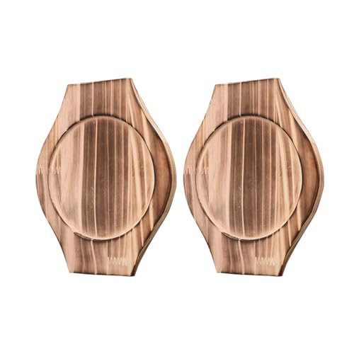 2 Agarraderas de madera marrón resistentes a altas temperaturas 2