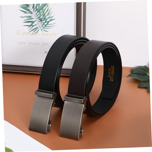 DOITOOL 2Pcs Adjustable Ratchet Belt with Vintage Automatic Buckle Versatile Slide Waist Belts for Men Fashion Accessory for Any Occasion4