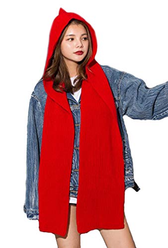 Vpang Women's Knitted Earflap Hooded Scarf Headscarf Neckwarmer Hoodie Hat3