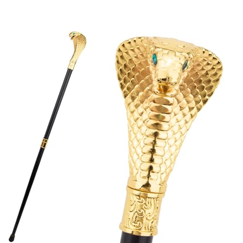 Golden Luxury Cobra Snake Handle Fashion Walking Stick for Party Decorative Walking Cane Elegant Crosier Knob Walking Stick 94cm