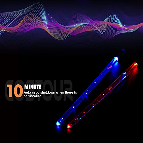 Vaipi 2 Pair Color Changing Led Light Up Drum Sticks Rechargeable 15 Color Air Drumsticks Electronic Drums Rhythm Sticks Glow In The Dark Drumsticks For Drummer Lovers Gifts - Beat To Change Color #TOP2