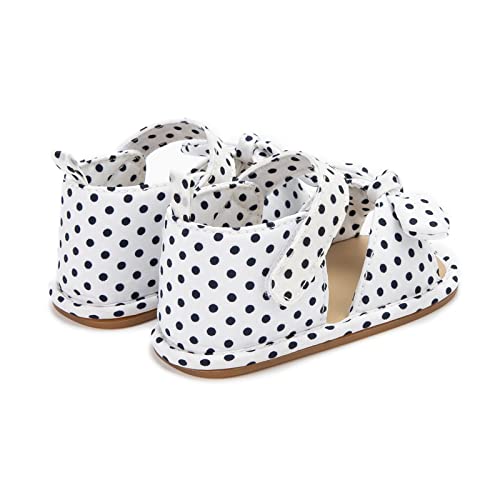 Infant Girls Open Toe Bowknot Dot Printed Shoes First Walkers Shoes Summer Toddler Flat Toddler Sandals Size 5 Boy3