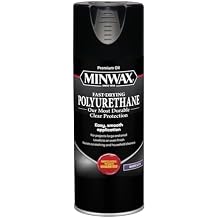 Minwax Fast Drying Polyurethane Spray, Protective Wood Finish, Warm Satin, 11.5 oz. Aerosol Can