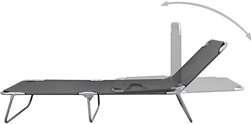 Miniatura 10 de vidaXL Tumbona plegable para jardín, playa, patio, sala de estar, cama plegable, silla de camping, sofá cama, estampado de hojas de acero y tela