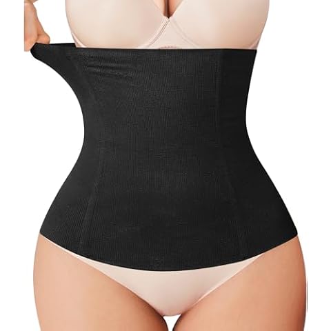 Nebility Womens' Waist Trainer Tummy Control Waist Cincher Slim Body Shaper (Black Without Hook, S) Cover