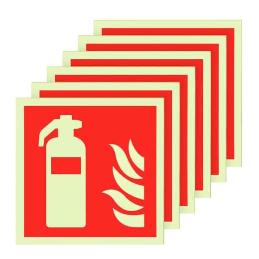 Szaboviktoria 6 Piezas PVC Cartel Extintor 15 x 15 cm, Señales De Seguridad, Pegatinas De Señal De Seguridad, Para Casa, Oficina, Obra Y Coche