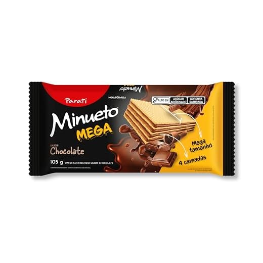 Biscoito Wafer Parati® Minueto® Mega sabor Chocolate 105g