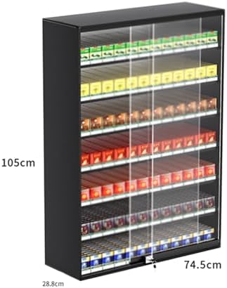Lockable Aluminum Alloy Cigarette Display Cabinet | Wall-Mounted Sliding Door Holder for Home & Commercial Use | Secure & Stylish Storage Solution