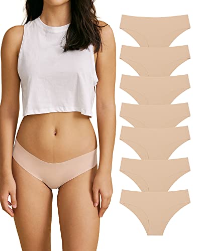 Image of SHARICCA Women Seamless Cheeky Bikini No Show Panties Ladies Invisible Breathable Briefs Soft Stretch Underwear Multi Pack