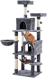 Yaheetech Cat Tree 182cm Tall Cat Tree with Scratching Posts for Indoor Cats, Cat Climber Tower, Dark Grey