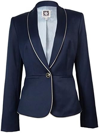 Anne Klein Women's 1 Button Piped Shawl Collar Suit Jacket