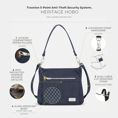 Image of Travelon Anti-Theft Heritage Hobo Bag