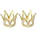 Happyyami Mini Corona Torta Topper Strass Dorato Diadema Principessa Capelli ornamenti per Matrimonio Compleanno Bambino Doccia Festa Torta Decorazione 2 Pz