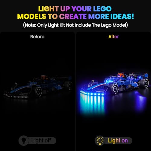 Image of Upgraded Led Light Kit Compatible with Lego Williams Racing FW46 F1 Race Car Building Set, Lights Decoration Compatible with Lego 77249 (Model Not Included)