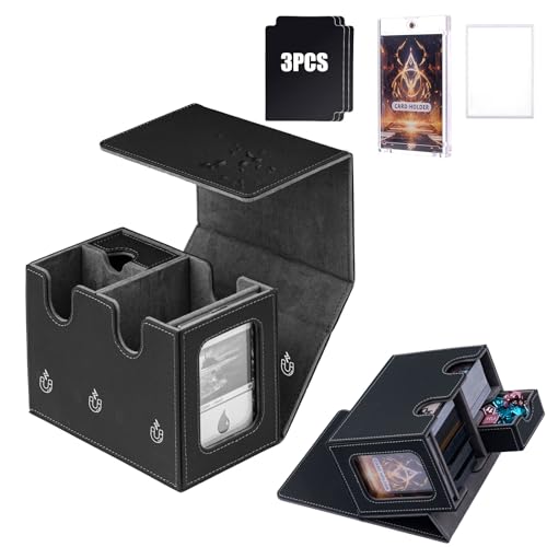 Pink moon MTG Deck Box for Commander Card Storage Box 250+ Sleeveless Trading Card Deck Box Card box with Dice Tray，3 Dividers &2 Toploaders