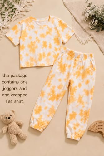 Image of Tweeny Mini Girls Kids Joggers | Tie Dye Joggers set | Track pant set | Pyajama with Crop top Combo Summer wear for Girls