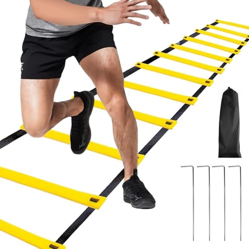 Koordinationsleiter Fußball Trainingsset - 9m Trainingsleiter Fussball Trainingszubehör, Geschwindigkeit Schnelligkeitsleiter Agility Speed Ladder für Fußballtraining Reaktionstraining Basketball Koordinationsleiter Fußball Trainingsset - 9m Trainingsleiter Fussball Trainingszubehör, Geschwindigkeit Schnelligkeitsleiter Agility Speed Ladder für Fußballtraining Reaktionstraining Basketball