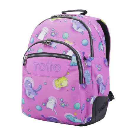 TOTTO Mochila escolar gatos astronautas - Crayoles TAMAÑO ESTÁNDAR