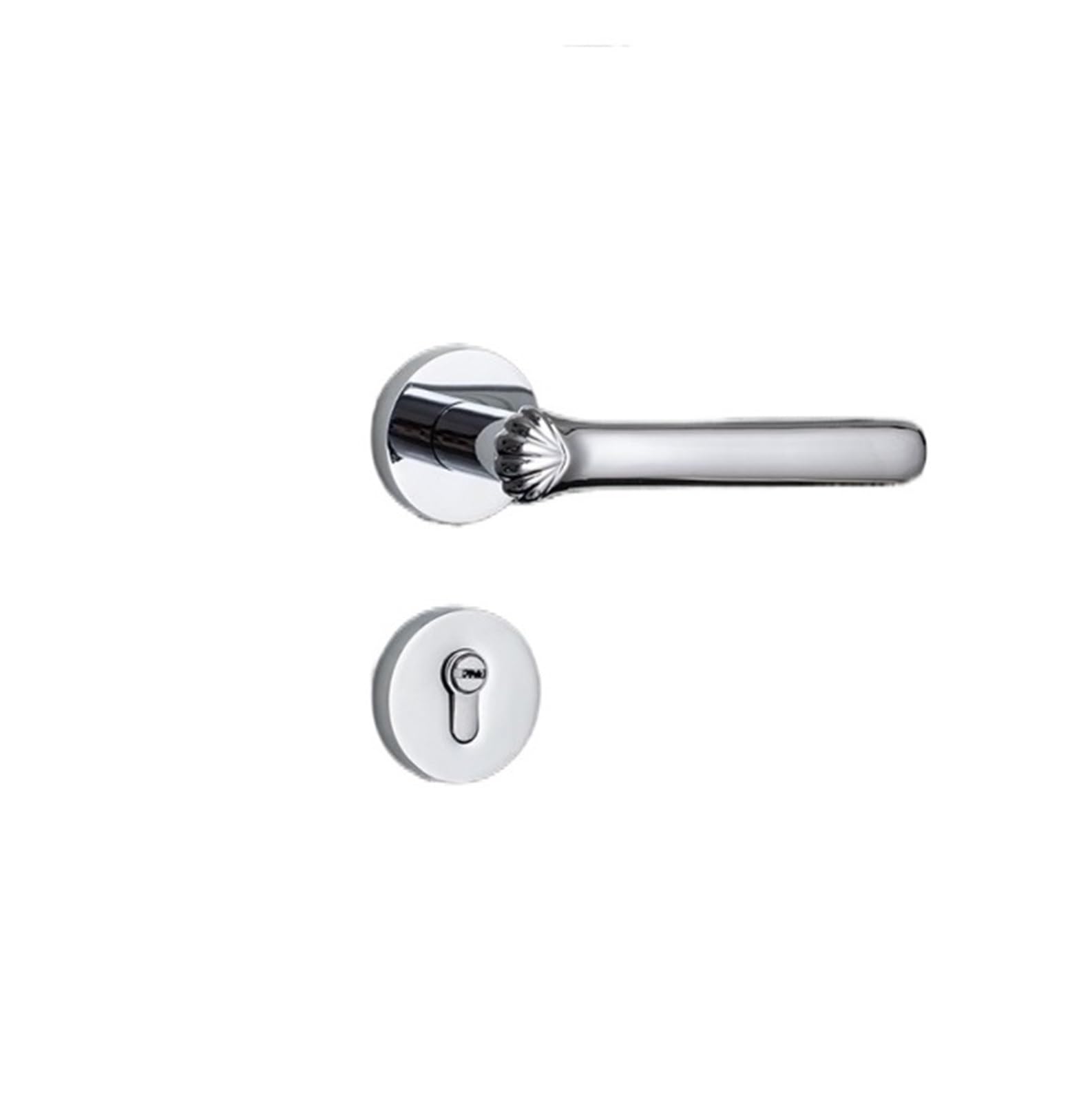 Golden Silent Room Door Lock Light Luxury Bedroom Bathroom Handle Household Indoor Complete Set of Wooden(Bright Chrome Version)