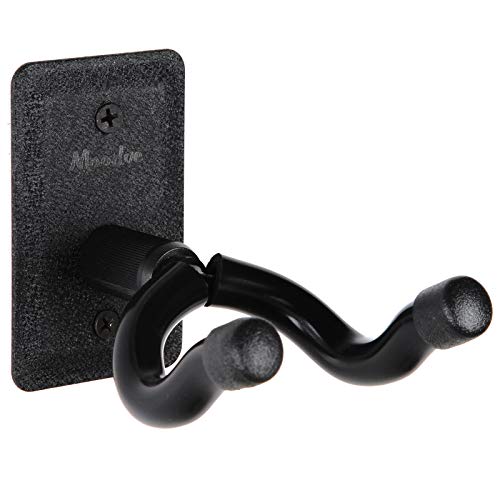 Guitar Wall Mount Hanger, Moodve Premium &Metal Guitar Hanger, Black Guitar Holder Stand, Guitar Hook For Acoustic Guitar, Electric Guitar, Bass and Ukulele