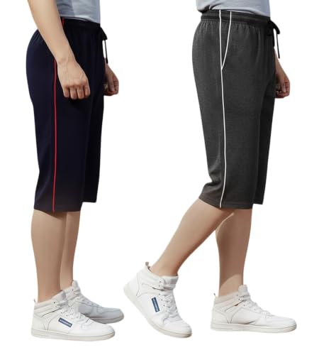 Image of FEEL TRACK Men's Regular Fit Three Fourth Capri (Pack of 2)