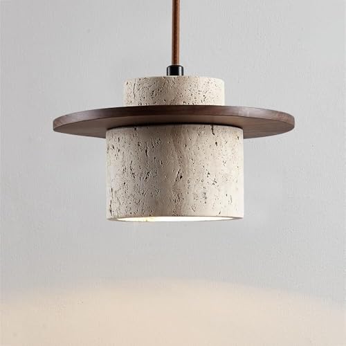 Lampe suspendue rustique en pierre et lustre d'intérieur travertin pour îlot cuisine